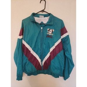 Vintage 90s Anaheim Mighty Ducks Full Zip Jacket by Winning Goal NWOT Size XL